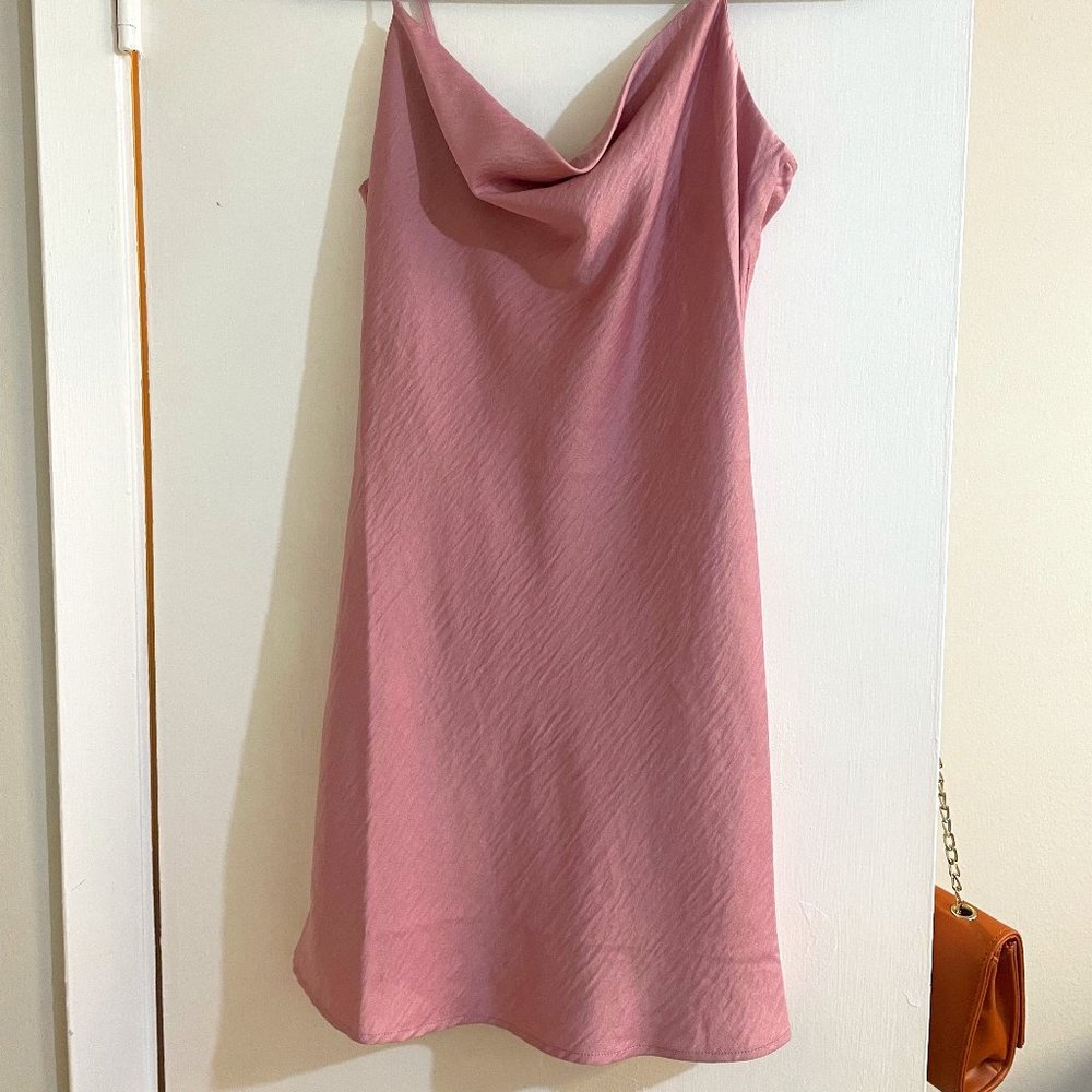 Pink Rose Satin Mini Dress